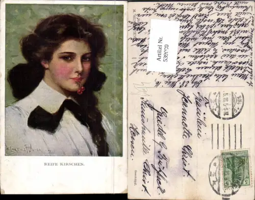 539000,Künstler AK Clarence F. Underwood Reife Kirschen Erotik Frau pub Munk Vienne