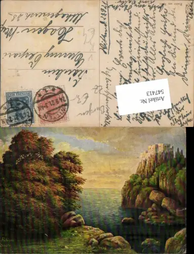 547413,Künstler AK G. Fiebiger Berlin Ruine am Meer pub Asco 1065