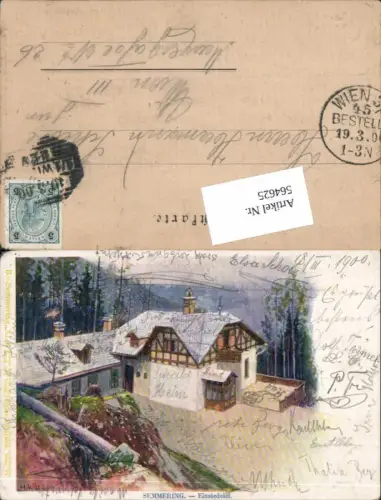 564625,Lithographie Philipp e Kramer XLeuro6 H. Witt Semmering Einsiedelei