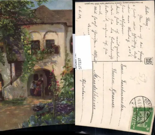 577237,Künstler AK Meissner e Buch 2500 Haus Szene