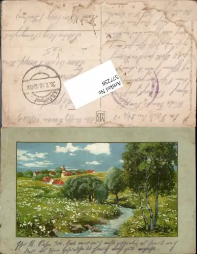 577238,Künstler AK Meissner e Buch 2084 Bach Ort