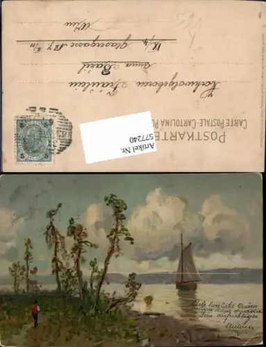 577240,Künstler AK Meissner e Buch 1182 Segelboot