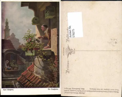578275,Künstler AK Carl Spitzweg Dachstube pub Primus AK 3066