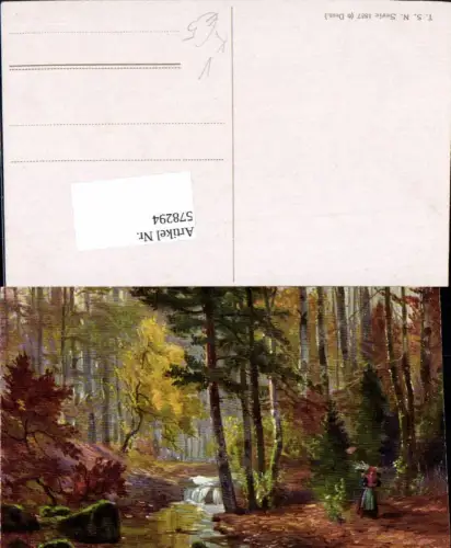 578294,Künstler AK F. Bayerlein Wald Baum Bäume pub Theo Stroefer 1887