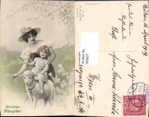 583637,Künstler AK R. R. v. Wichera Ostern Hut pub Munk Vienne 300