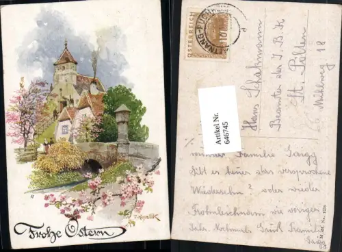 646745,Künstler AK F. Kopallik Ostern Kirche pub M. Munk Vienne 1256