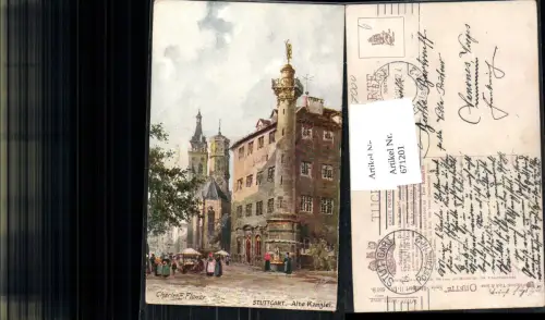 671201,Künstler AK Raphael Tuck Charles F. Flower Stuttgart Alte Kanzlei
