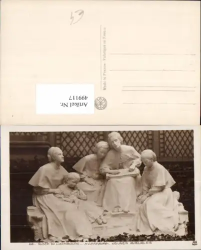 499117,Plastik Figur Skulptur H. Lefebure Jeunes Aveligles Frauen Kind Zither Musik