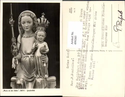 499385,Plastik Figur Skulptur Maria z. d. Ketten Zell Harmersbach Gnadenbild