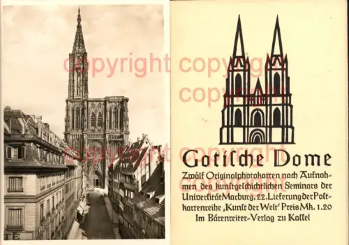 465746,12 Originalphotokarten Mappe Gotische Dome Dom Marburg