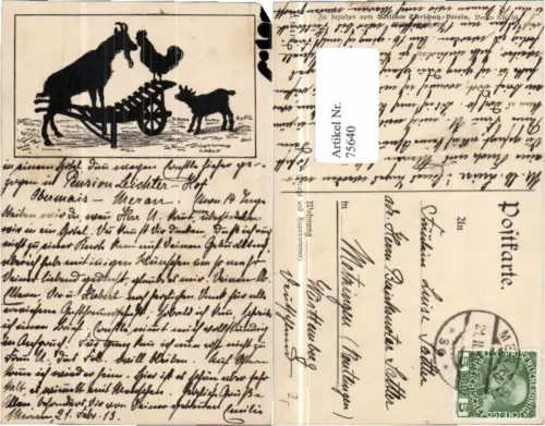 75640,Scherenschnitt Tierschutzverein Berlin Carus Krause sign