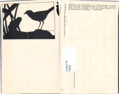 75695,Scherenschnitt Tierschutzverein Vogel Frosch Carus Krause sig