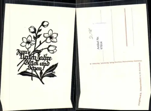 97014,Scherenschnitt Silhouette Neujahr Blumen