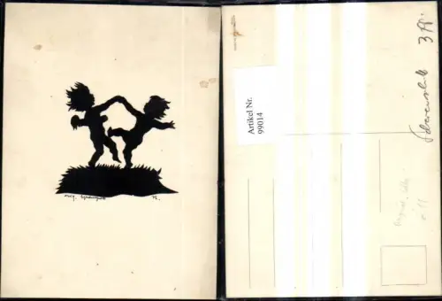 99014,Echter Original Scherenschnitt Silhouette Engel Tanzen