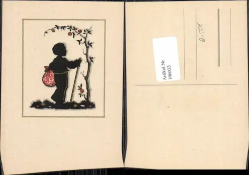 106033,Scherenschnitt Silhouette Kind Strauch