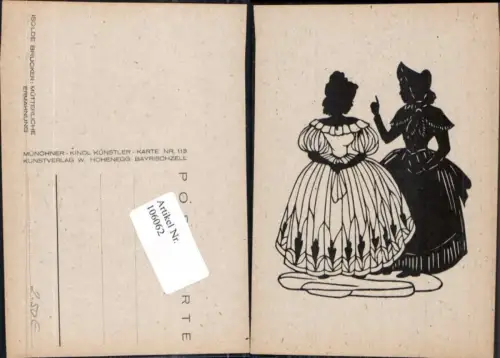 106062,Scherenschnitt Silhouette Isolde Bruckner Münchner KIndl