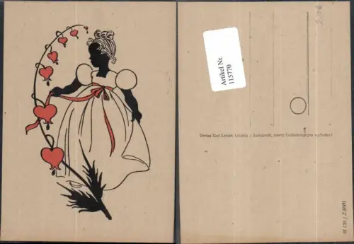 115770,Scherenschnitt Silhouette Mädchen m. Herz Kleid