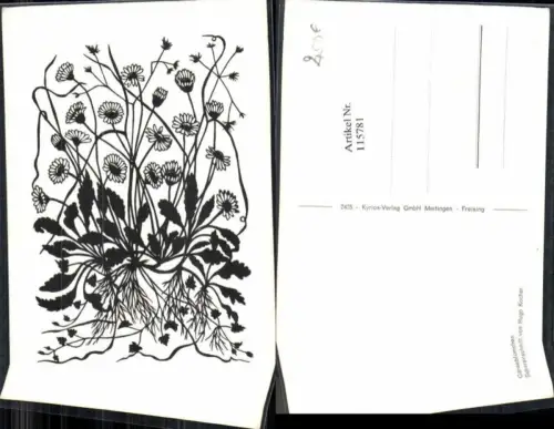 115781,Scherenschnitt Silhouette Hugo Kocher Blumen