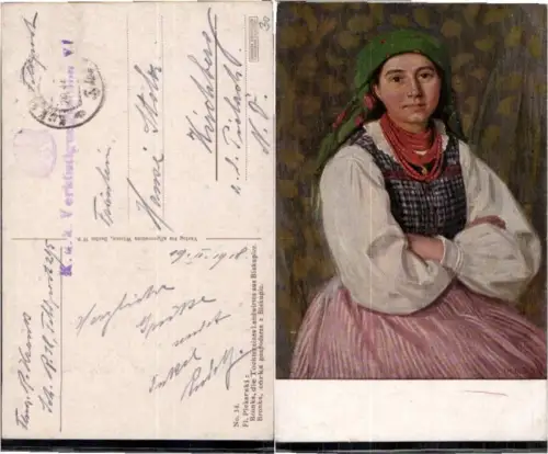 63998,F. Piekarski Bronka aus Biskupice Bauern Tochter