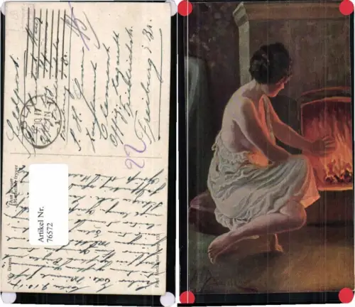 76572,A.G. Damm Am Feuer Feldpost Heckscher pub