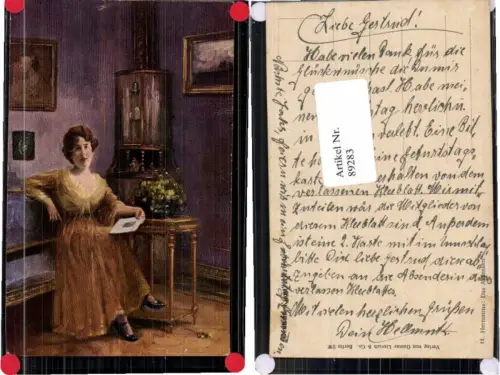 89283,H. Hermanns Andenken Frau Bild Liebeskarte