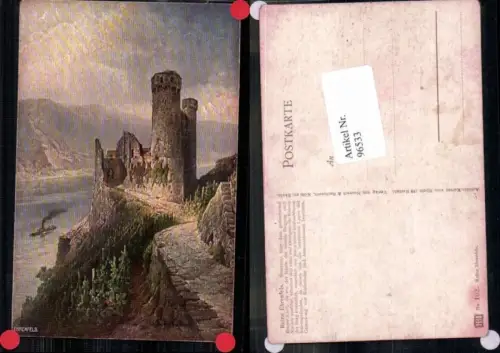 96533,Ruine Ehrenfels Künstlerkarte N. Astudin sign