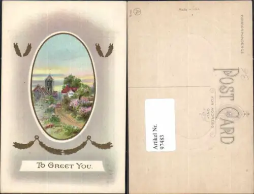 97483,Tolle Präge AK Greet You Verziert