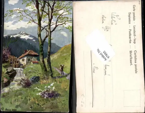 97895,J. Splitgerber jun Künstlerkarte Haus in den Bergen