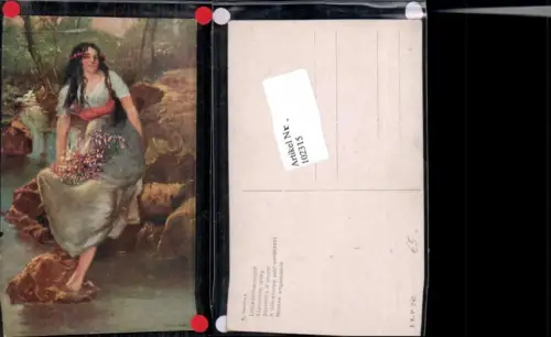 102315,R. Kominek Liebeserinnerungen Frau am Bach Girl m