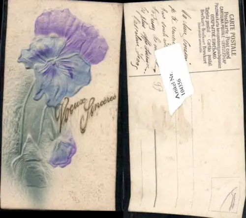 104356,Präge AK Tolle Relief AK Blume