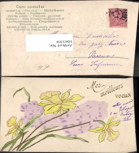 104359,Präge AK Tolle Blumen Relief Litho