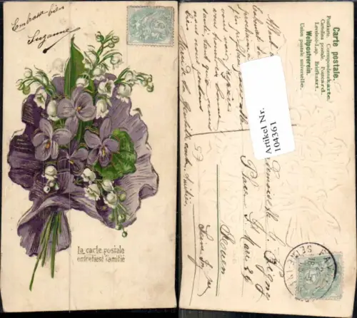 104361,Präge AK Blumen Schneeglöckchen Litho