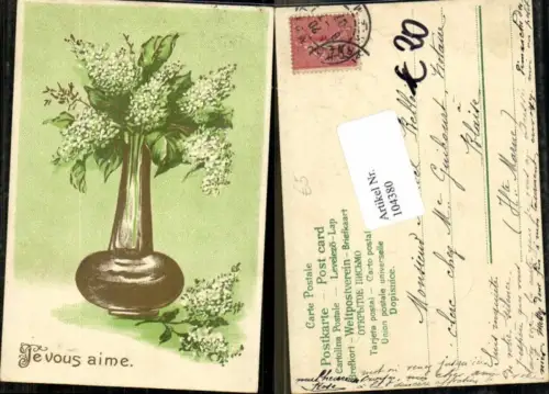 104380,Präge AK Litho Vase Blumen Blume