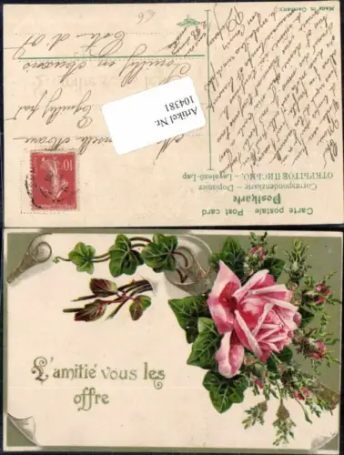 104381,Präge AK Litho Rosen Rose Blume Art Deco