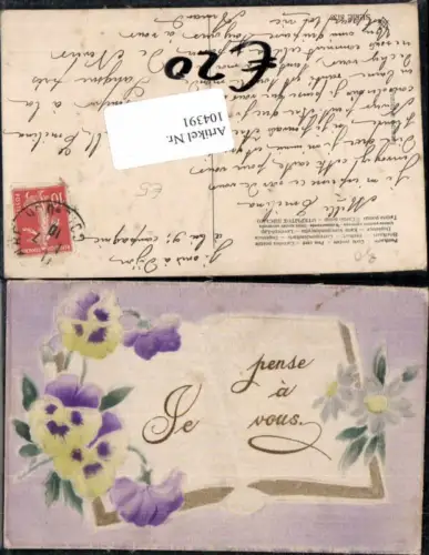 104391,Präge AK Relief AK Blumen Buch