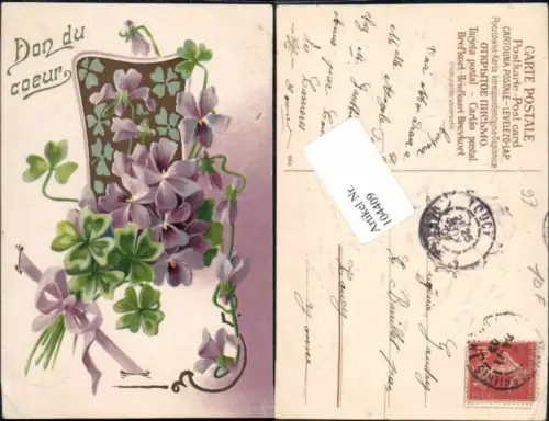 104409,Präge AK Klee Kleeblatt Blumen 1900 Litho