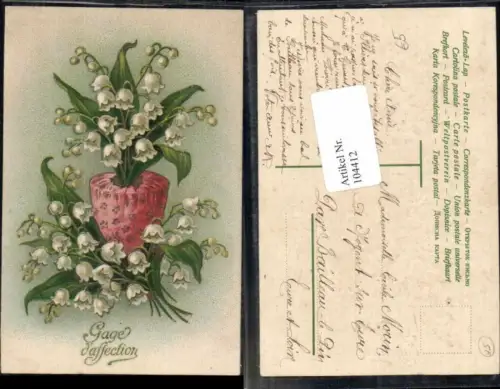 104412,Präge AK Märzenbecher Blumen Vase Litho