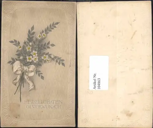 104863,Präge AK Blumen Glückwunsch