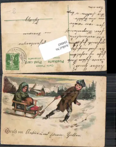 104865,Kinder m. Rodel Schlitten
