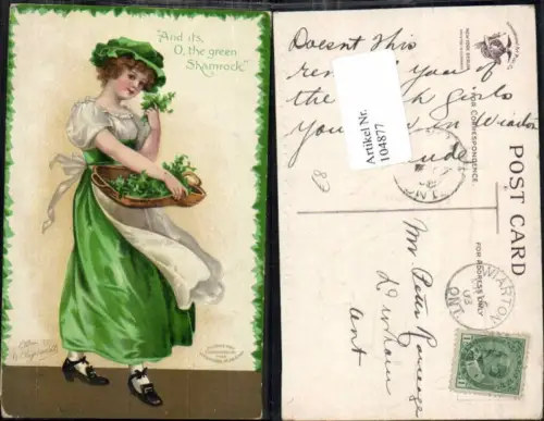 104877,Präge Litho Frau Hut Kleid Ellen Clapsaddle