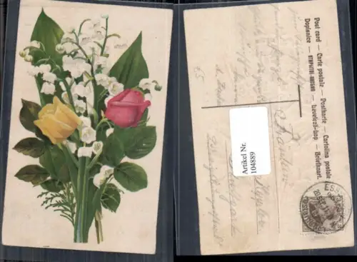 104889,Präge Litho Rosen Tolle AK