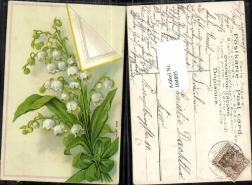 104895,Präge Litho Blumen Märzenbecher