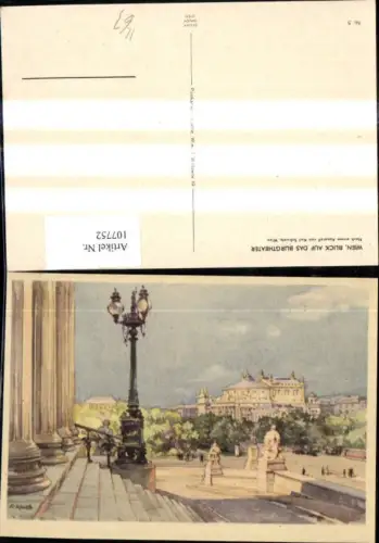 107752,Künstler Ak Karl Schwetz Wien Blick a. d. Burgtheater