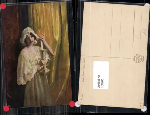 108905,C. Weber Gute Nacht mein Lieb Frau Nachtkleid Kerze