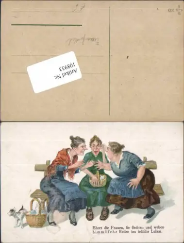 108933,Frauenfeindlich Frauen tratschen auf Bank Hund