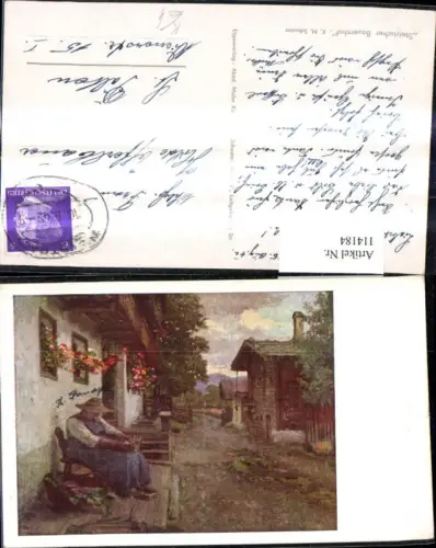 114184,Künstler Ak K. M. Schuster Steirischer Bauernhof