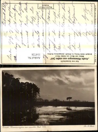 114728,Künstler Ak Dr. A. Sauer Ernste Abendstimmung a. ernster Zeit Landschaft