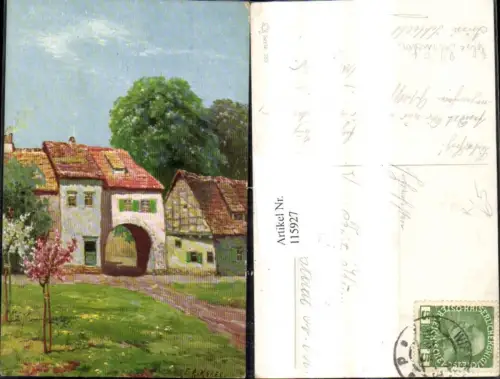 115927,Künstler Ak F. A. Kerer Haus Landschaft Bäume