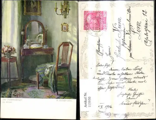 115950,Künstler Ak R. Konopa Der Toilettenspiegel