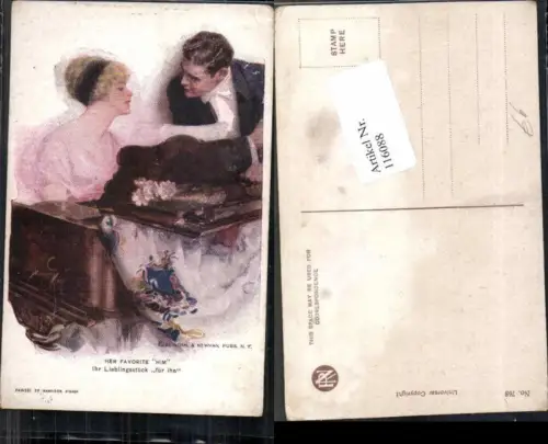 116088,Reinthal e Newman 768 Harrison Fisher sign. Glamour Art Nouveau Girl